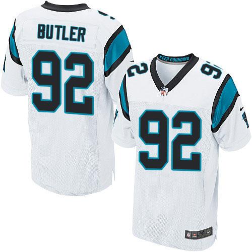 Nike Panthers #92 Vernon Butler White Men's Stitched NFL Elite Jersey - Click Image to Close